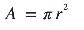 Formula of circle area